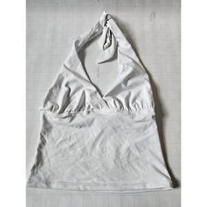 Princess Polly White Halter Crop Top US 4 AU 8 EU 36 Recycled Nylon Spandex